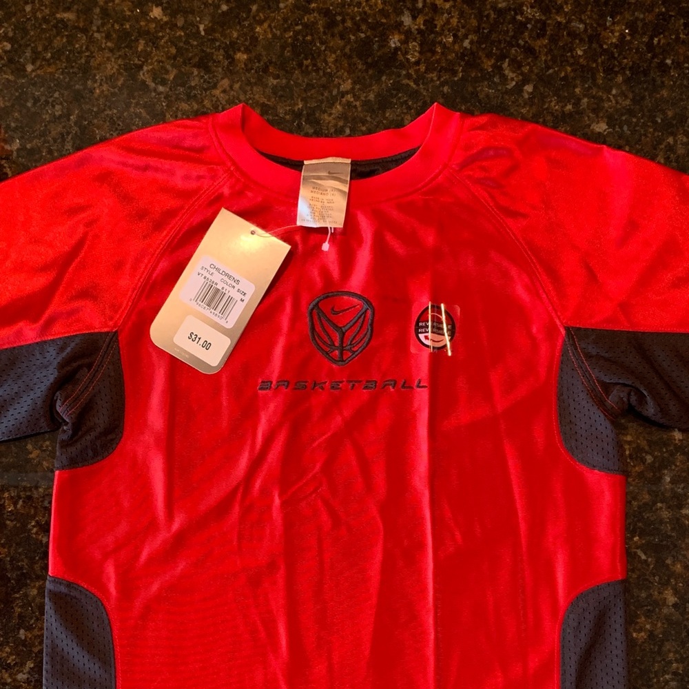 Nike Kids Red and Black Basketball Jersey